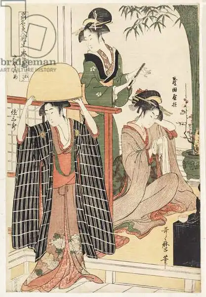 Utamaro, Kitagawa: P.356-1945 Scene 9, Comparison of celebrated beauties and the loyal league
