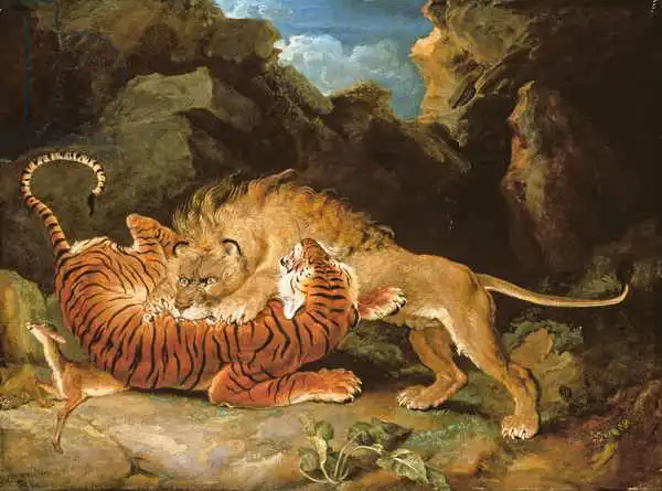 Ward, James: Fight between a Lion and a Tiger