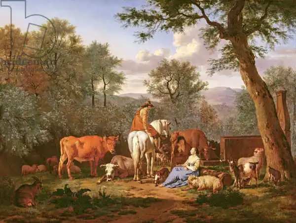 Velde, Adriaen van de: Landscape with Cattle and Figures