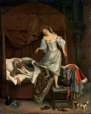 Steen, Jan Havicksz: Scène de la chambre à coucher