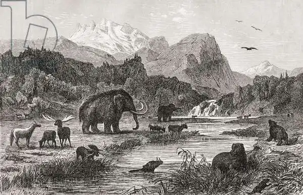 English school (19th century): Pliocene Landscape