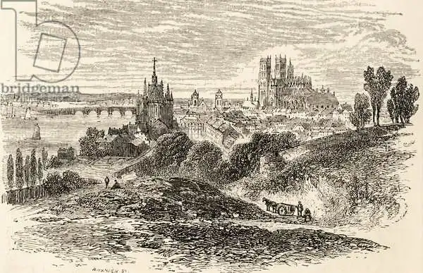 English school (19th century): Orleans, Francia, illustrazione da "Spanish Pictures", del reverendo Samuel Manning