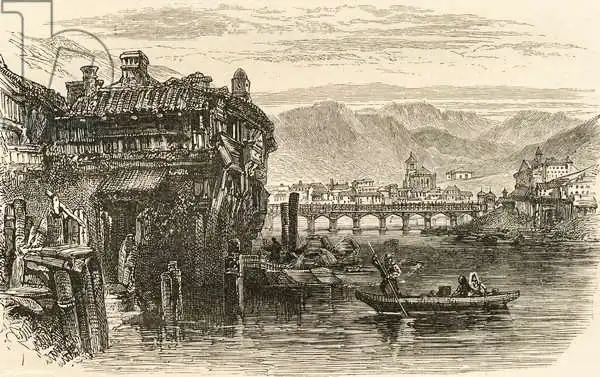 English school (19th century): Irun, Spain, illustration from 