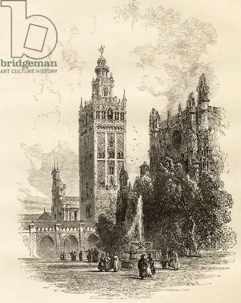 English school (19th century): The Giralda, Seville, Spain, from 