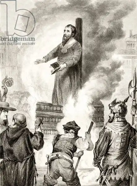 English school (19th century): Execution of the English Lollard priest, William Sawtrey in March 1401, from 