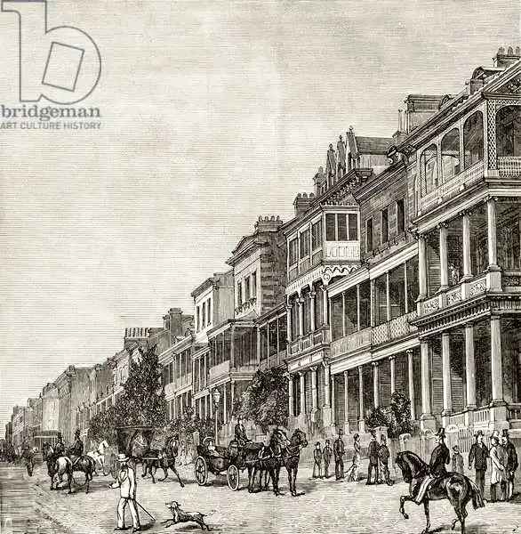 English school (19th century): Macquarie Street, Sydney, c.1880, from 