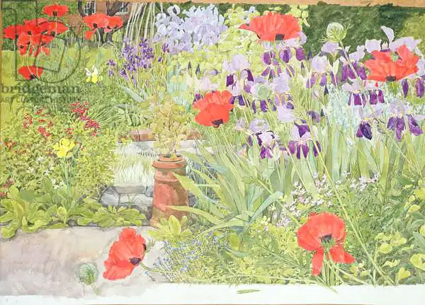 Benton, Linda: Poppies and Irises near the Pond