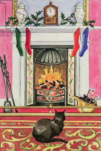 Hamer, Lavinia: Fireside Scene at Christmas