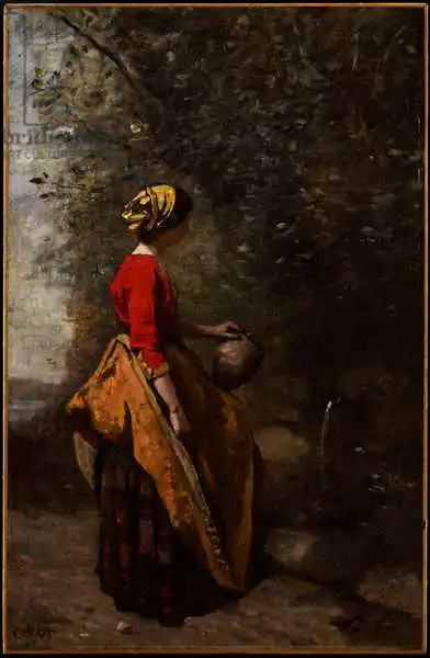 Corot, J. B. Camille: Peasant Girl at the Spring, c.1860-65