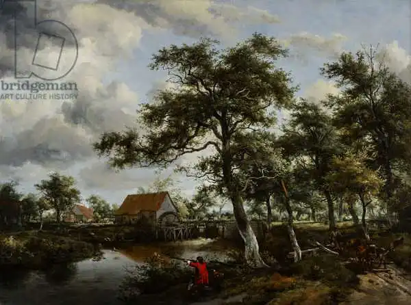 Hobbema, Meindert: Paisaje boscoso con molino de agua