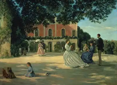 Bazille, Jean Frederic: Family reunion in Meric