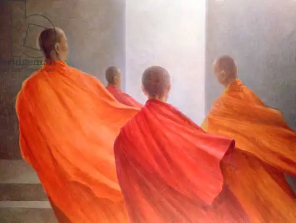 Seligman, Lincol: Four Monks on Temple Steps