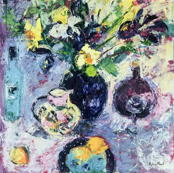 Paul, Sylvi: Still Life with Turquoise Bottle
