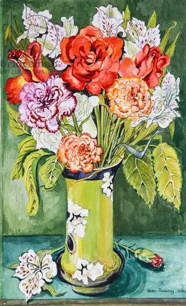 Thewsey, Joa: Carnations and Alstroemeria in an Art Nouveau Vase 2011