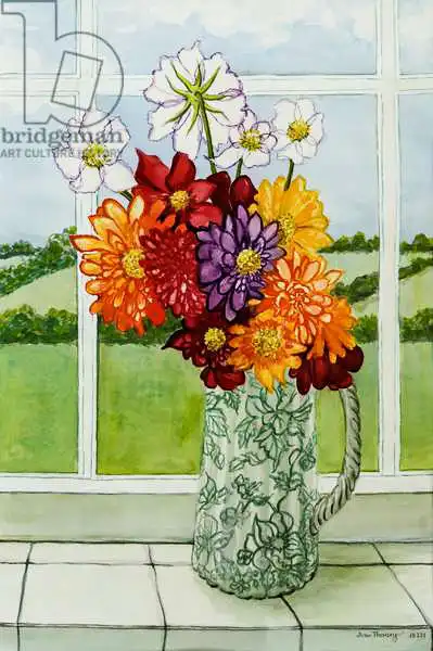 Thewsey, Joa: Dahlias on the Cottage Window Sill