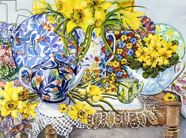 Thewsey, Joa: Daffodils, Antique Jugs