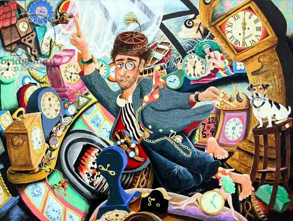 Todd, Tony: Lord Cut-Glass listens to the maddening tick-tock of his clocks