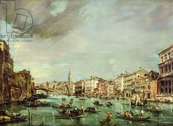 Guardi, Francesco: The Grand Canal looking towards Rialto with Palazzo Grimani and Palazzo Manin