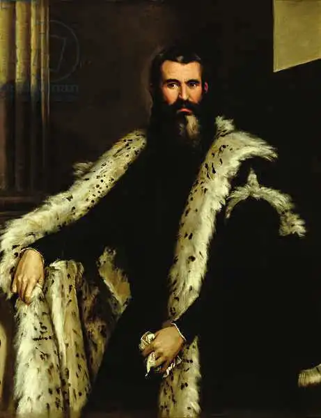 Veronese, Paolo: Portrait of a Man in a Fur Coat