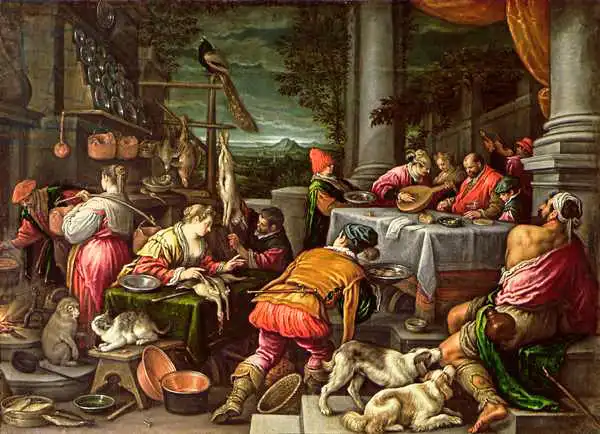 Bassano, Leandro da Ponte: Il ricco e Lazzaro, 1590-95