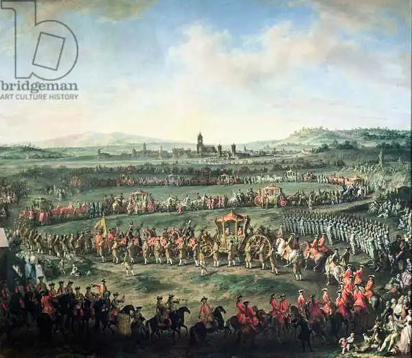 Mytens or Meytens, Martin II: The Entrance of Emperor Francis I (1708-65) into Frankfurt, accompanied by Joseph II (1741-90)