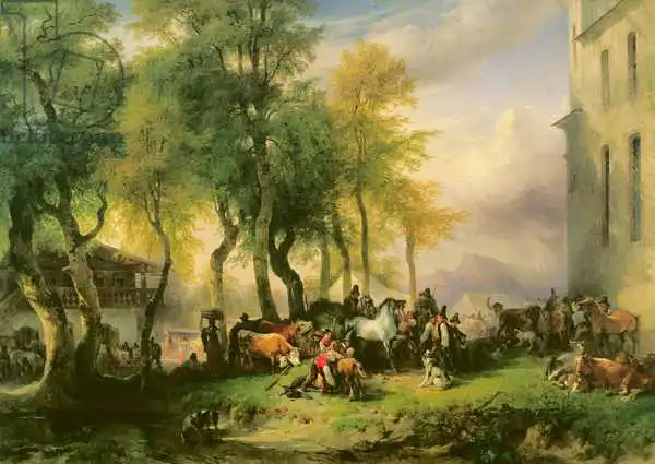 Gauermann, Friedrich: Cattlemarket sur Maria Plain