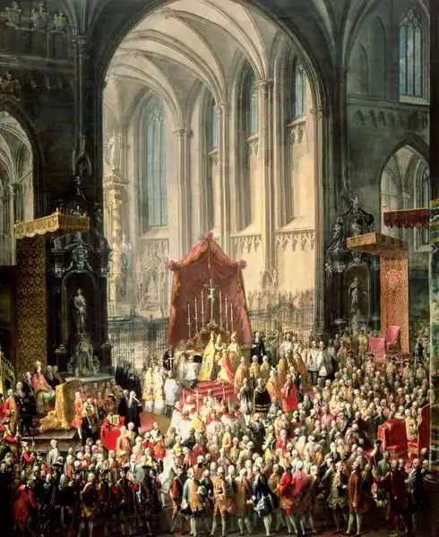 Mytens or Meytens, Martin II: The Coronation of Joseph II (1741-90) as Emperor of Germany in Frankfurt Cathedral