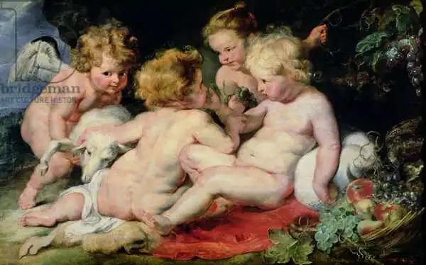 Rubens, Peter Paul: Enfant Christ avec Jean-Baptiste et Two Angels, 1615/20
