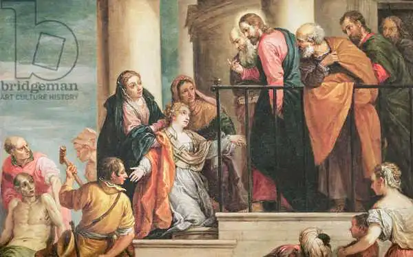 Teniers, David, the younger: Raisage du fils de la veuve de Nain, 1651-56, copie de la peinture de Véronèse
