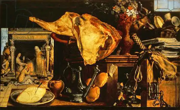 Aertsen, Pieter: Vanitas still life (Christ with Mary and Martha)