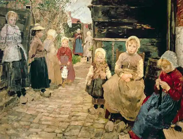 Uhde, Fritz von: Fisherman children in Zandroot