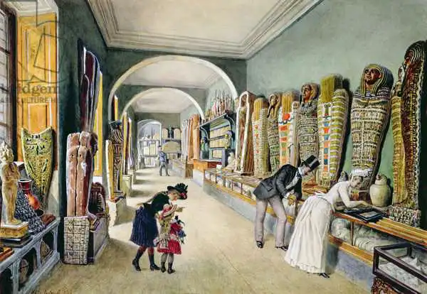 Goebel, Carl: The Corridor and the last Cabinet of the Egyptian Collection in the Ambraser Collection of the Lower Belvedere
