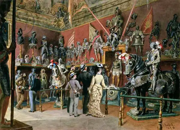 Goebel, Carl: The first Armoury Room of the Ambraser Gallery in the Lower Belvedere