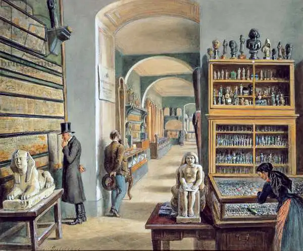Goebel, Carl: The second room of Egyptian antiquities in the Ambraser Gallery of the Lower Belvedere
