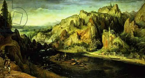 Valckenborch, Lucas van: Mountain Landscape with a surprise attack