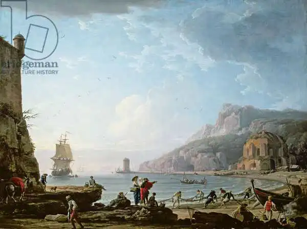 Vernet, Claude Joseph: Morning scene in a bay