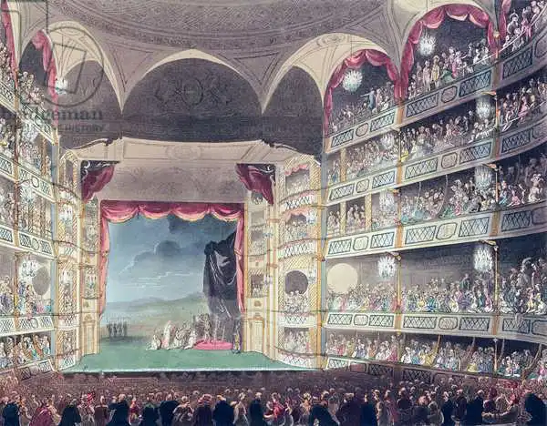 Rowlandson, T: Intérieur du théâtre Drury Lane