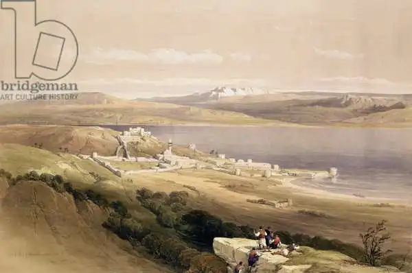 Roberts, David: City of Tiberias on the Sea of Galilee, April 22nd 1839, plate 38 from Volume I of 