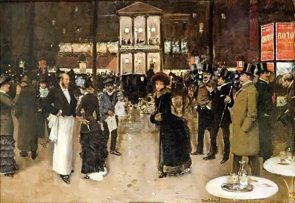 Béraud, Jean: The Boulevard at Night, in front of the Theatre des Varietes