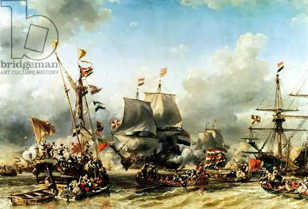 Isabey, Louis Eugene Gabriel: The Embarkation of Ruyter and William de Witt in 1667, 1850-51