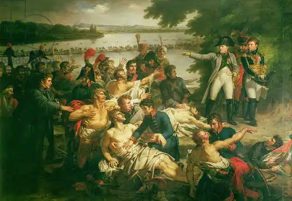 Meynier, Charles: Return of Napoleon (1769-1821) to the Island of Lobau after the Battle of Essling, 23rd May 1809