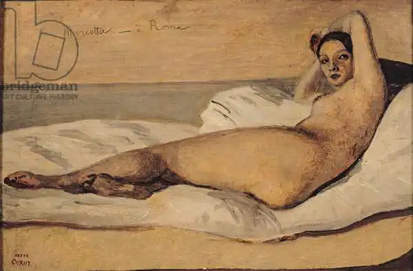 Corot, J. B. Camille: The Roman Odalisque (Marietta) 1843