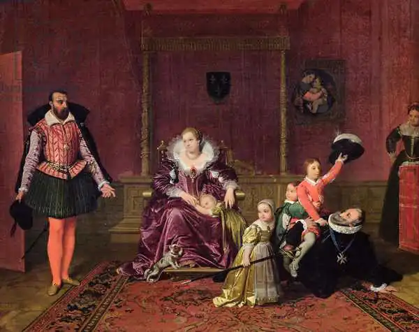 Ingres, Jean Auguste: Henri IV (1553-1610) King of France and Navarre Playing with his Children as the Ambassador of Spain Makes his Entrance