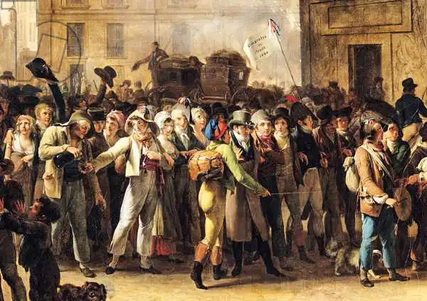 Boilly, Louis-Leopold: The Conscripts of 1807 Marching Past the Gate of Saint-Denis, detail of the conscripts