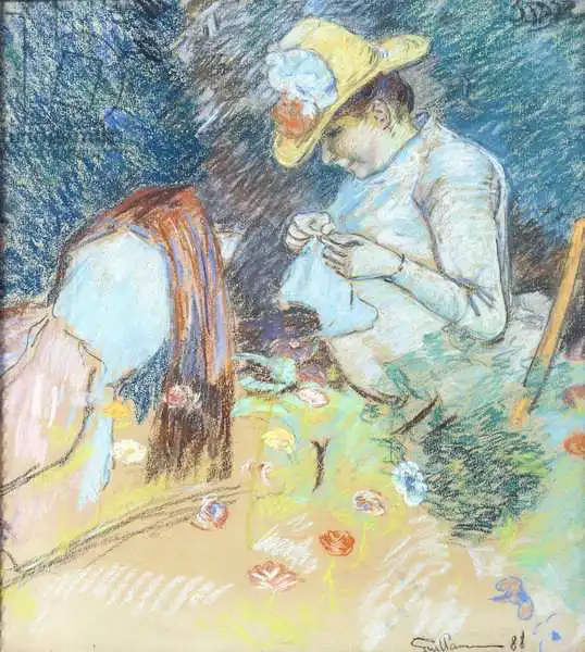 Guillaumin, Jean: Madame Guillaumin Sewing