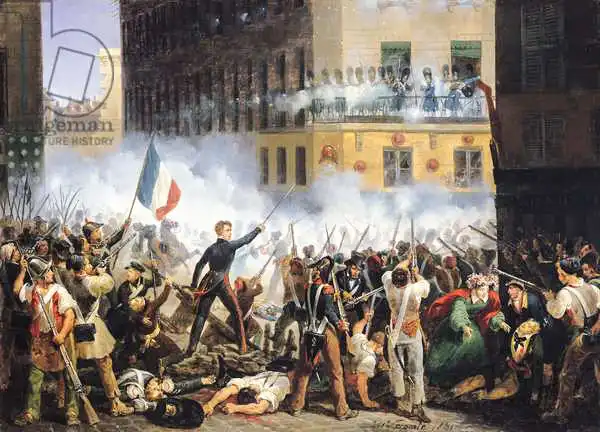 Lecomte, Hippolyte: Battle in the rue de Rohan, 28th July 1830