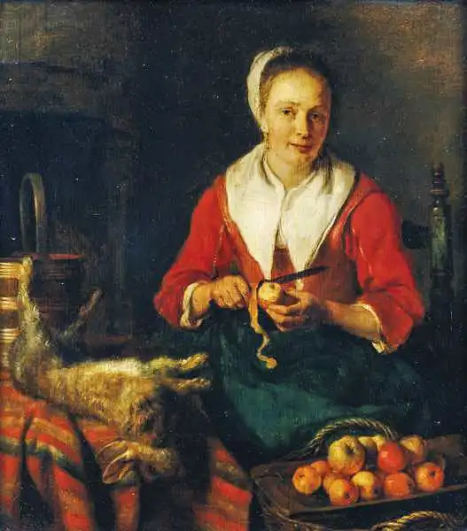 Metsu, Gabriel: The Apple Peeler