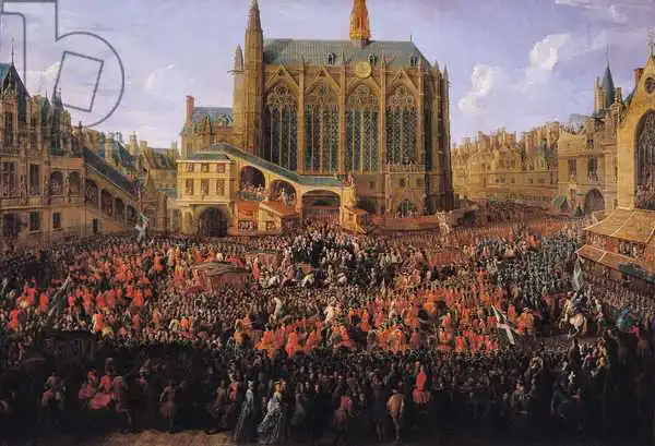Martin, Pierre-Denis: The Departure of Louis XV (1710-74) from Sainte-Chapelle after the 