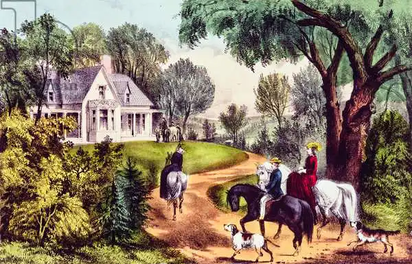 American school (19th century): Summer in the Country, published by Nathaniel Currier (1813-88) and James Merritt Ives (1824-95)