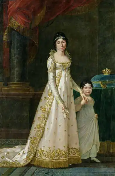 Lefevre, Robert: Portrait of Marie-Julie Clary (1777-1845) Queen of Naples with her daughter Zenaide Bonaparte (1801-54) 1807
